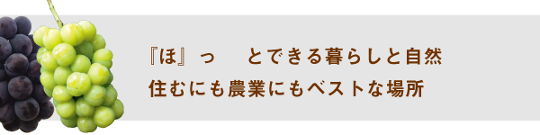 「ほ」っとできる暮らしと自然　住むにも農業にもベストな場所