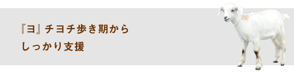 「ヨ」チヨチ歩き期からしっかり支援
