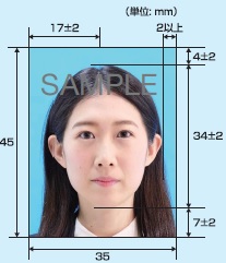 正しいパスポート写真の例